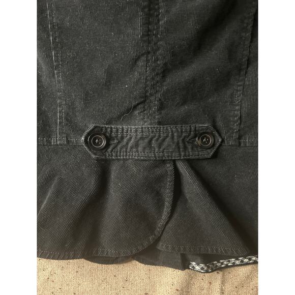 St Johns Bay Black Corduroy Stretch Fitted Blazer Gingham Trim XL Women's - Picture 8 of 9